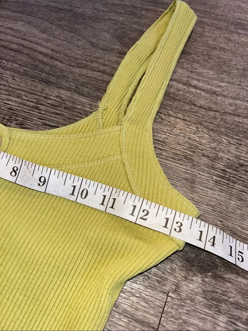 Free People Ribbed Button Front Tank Top Green XS Stretch Cotton